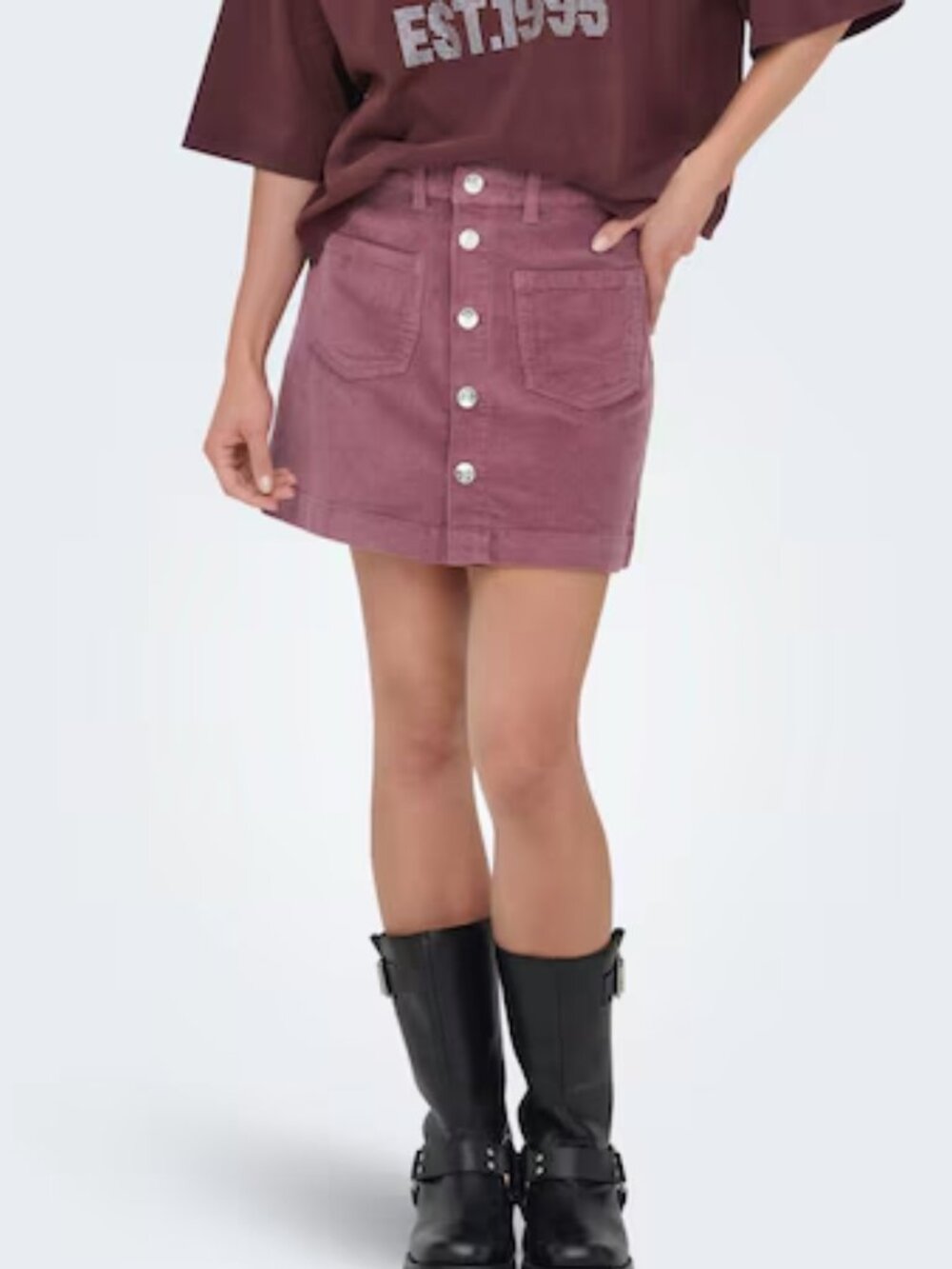 ONLY Mini Skirt 'ONLAmazing' in dusty pink